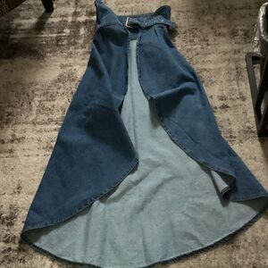 AKIRA Blue Denim Belted Skirt